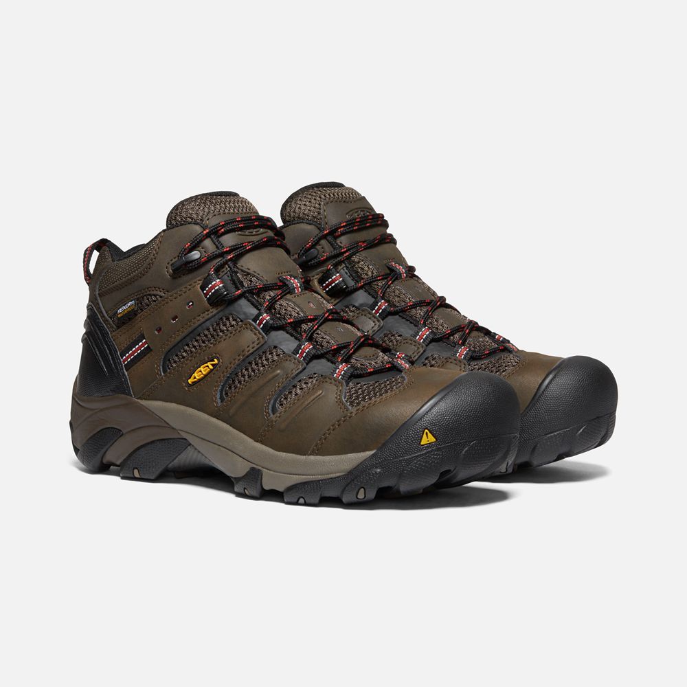 Botas de Trabajo Keen Mexico Marrom - Hombre Lansing Mid Waterproof (Steel Toe) - GH7046831